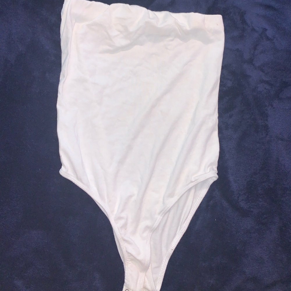 White strapless bodysuit
